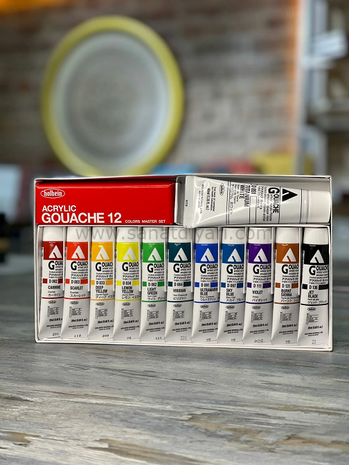 Holbein Akrilik Guaj Boya Seti 20 ml x 12 Renk