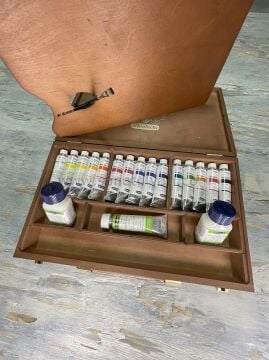 Schmincke Primacrylic Akrilik 35 ml Boya Set Ahşap Kutu 15x35 ml 73515