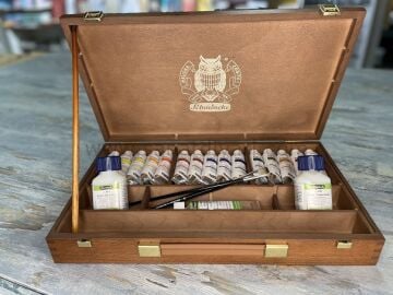 Schmincke Primacrylic Akrilik 35 ml Boya Set Ahşap Kutu 15x35 ml 73515