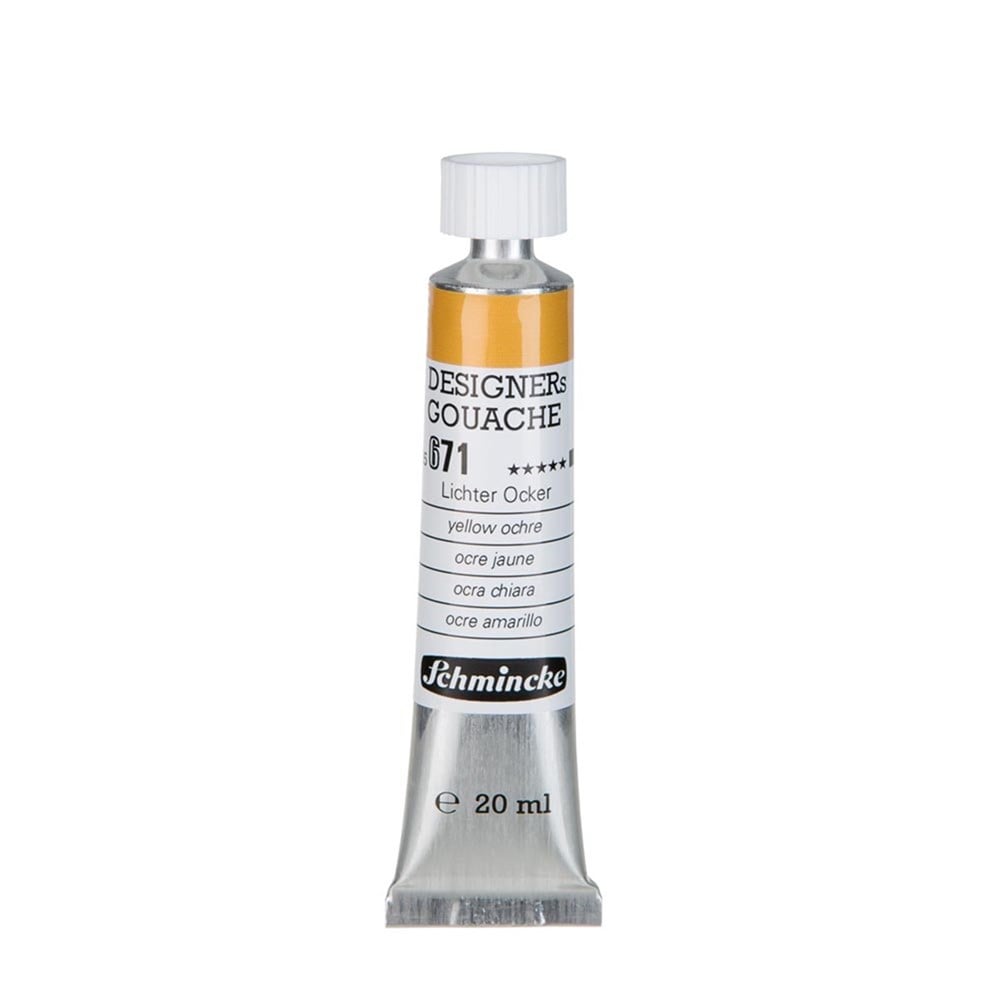 Schmincke 671 Yellow Ochre HKS Designers' Gouache Boya 20 ml