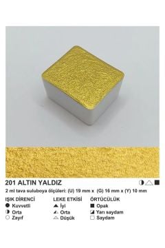 ŞemseArt No: 201 Altın Yaldız Yarım Tava Sulu Boya