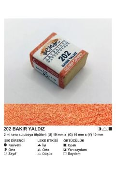 ŞemseArt No: 202 Bakır Yaldız Yarım Tava Sulu Boya