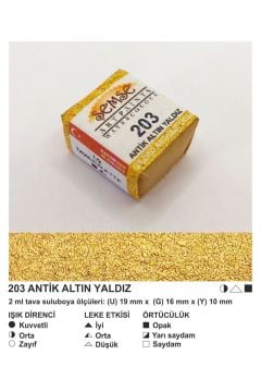 ŞemseArt No: 203 Antik Altın Yaldız Yarım Tava Sulu Boya