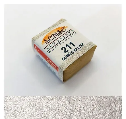 ŞemseArt No: 211 Gümüş Yaldız Yarım Tava Sulu Boya