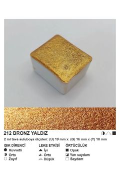 ŞemseArt No: 212 Bronz Yaldız Yarım Tava Sulu Boya