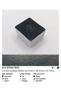 ŞemseArt No: 214 Siyah İnci Yaldız Yarım Tava Sulu Boya