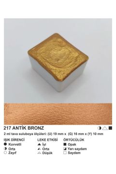 ŞemseArt No: 217 Antik Bronz Yaldız Yarım Tava Sulu Boya