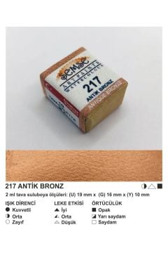 ŞemseArt No: 217 Antik Bronz Yaldız Yarım Tava Sulu Boya