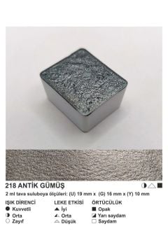 ŞemseArt No: 218 Antik Gümüş Yaldız Yarım Tava Sulu Boya