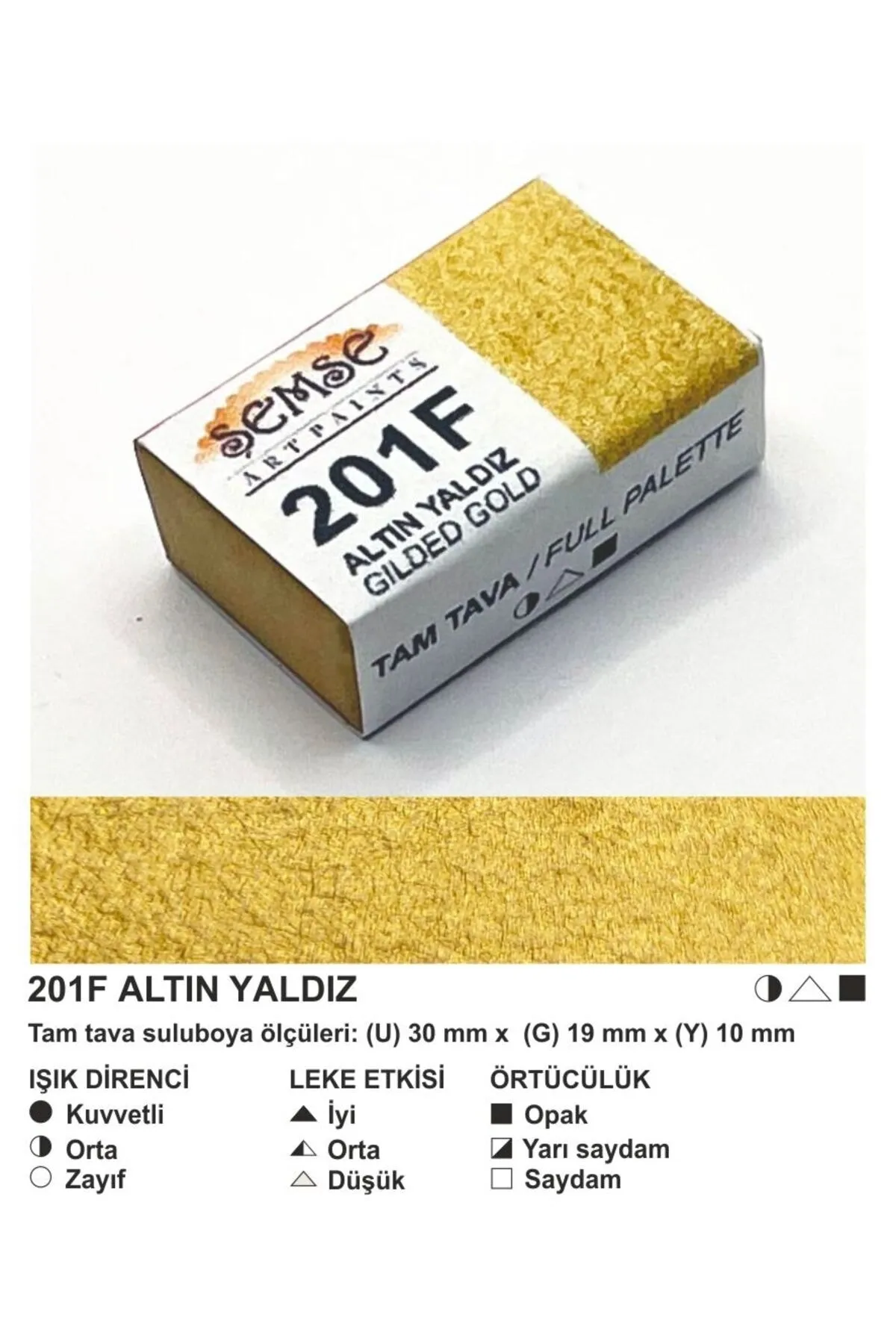 ŞemseArt No: 201F Altın Yaldız Tam Tava Sulu Boya