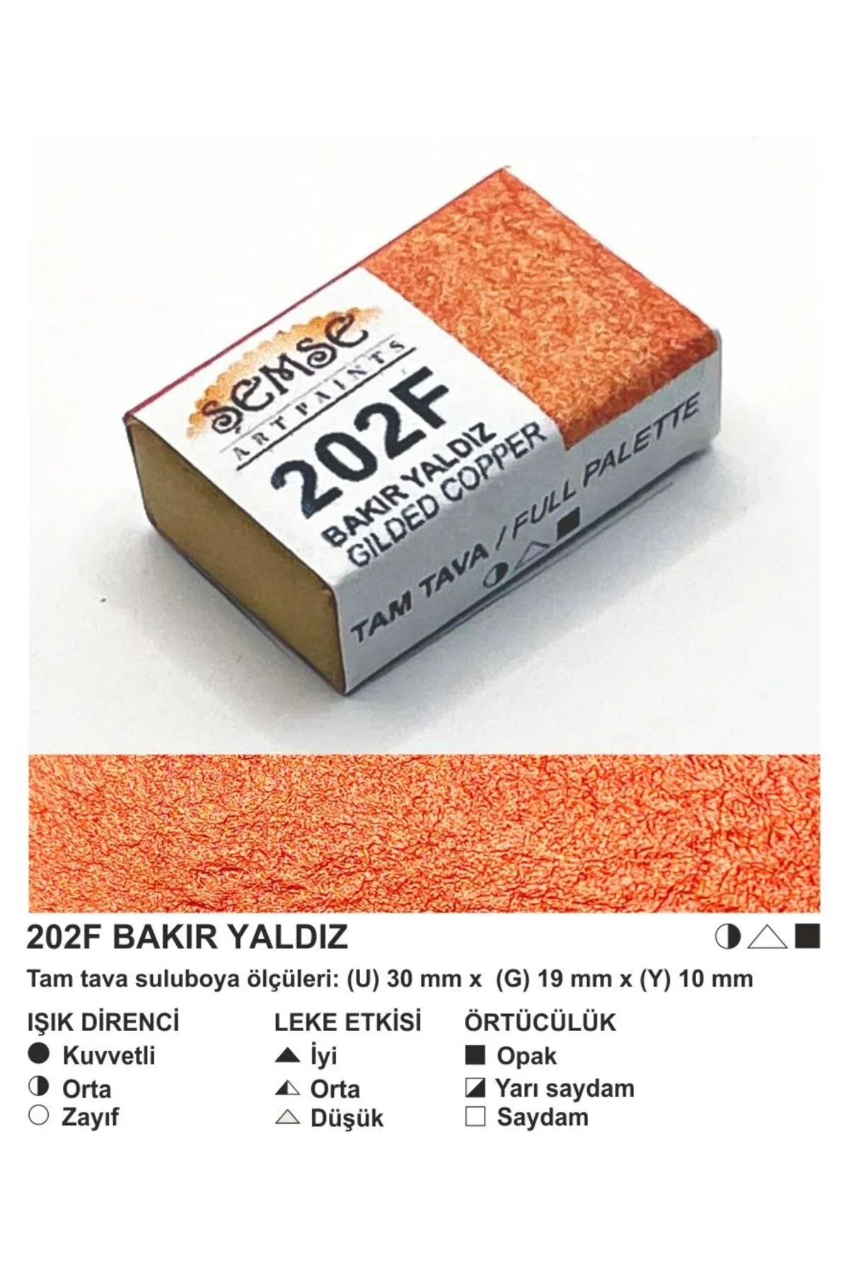 ŞemseArt No: 202F Bakır Yaldız Tam Tava Sulu Boya