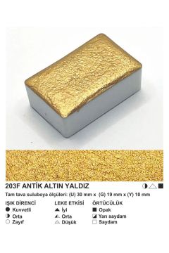 ŞemseArt No: 203F Antik Altın Yaldız Tam Tava Sulu Boya