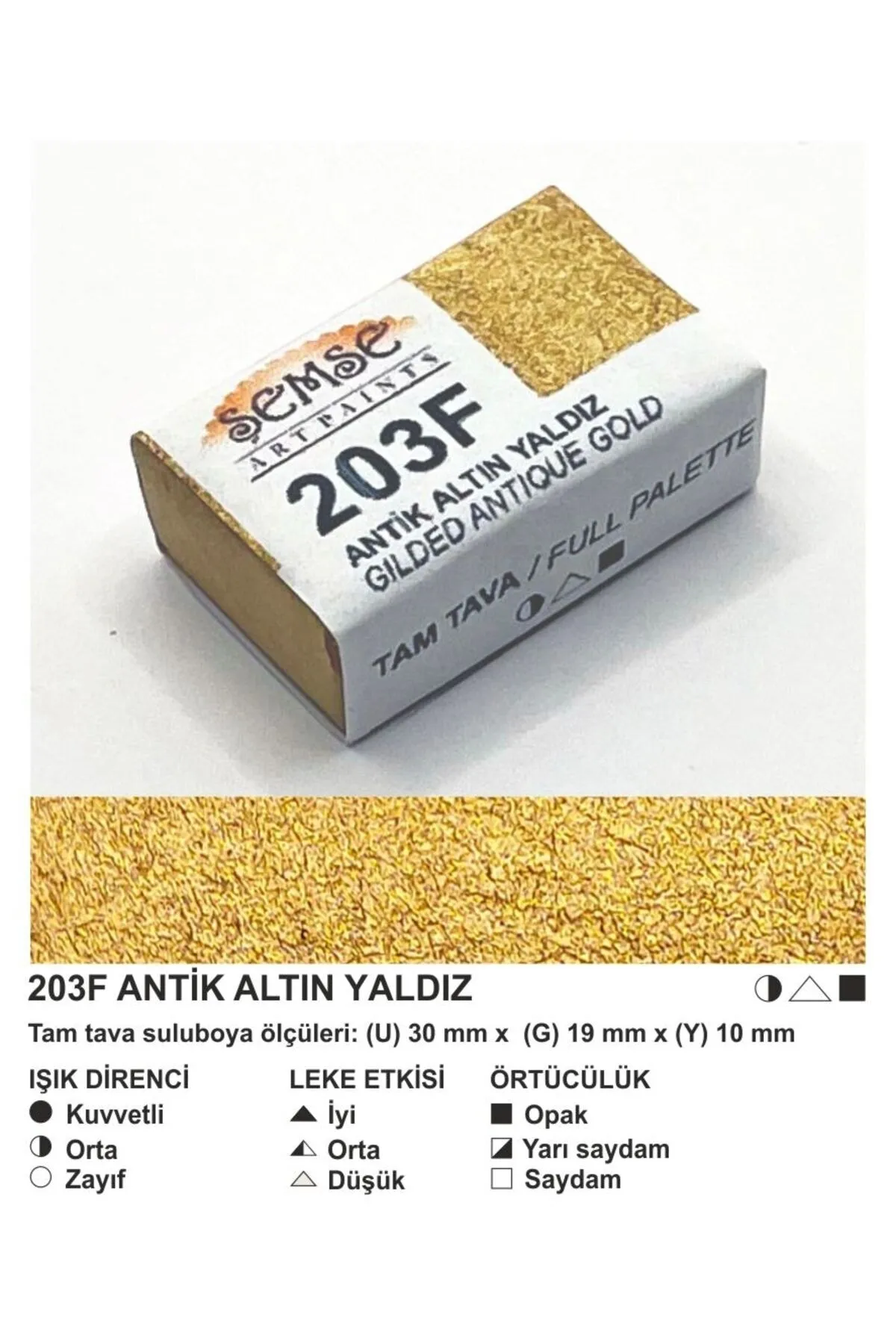 ŞemseArt No: 203F Antik Altın Yaldız Tam Tava Sulu Boya