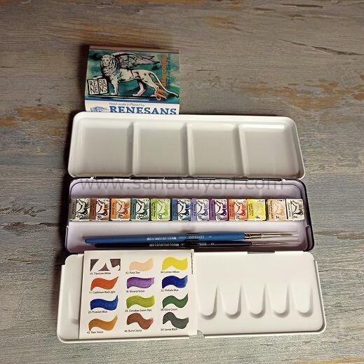 RENESANS Sulu Boya Travel Box 12 Renk 1/2