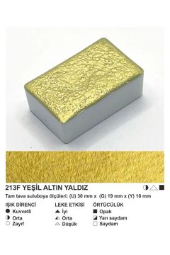 ŞemseArt No: 213F Yeşil Altın Yaldız Tam Tava Sulu Boya