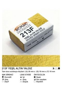 ŞemseArt No: 213F Yeşil Altın Yaldız Tam Tava Sulu Boya