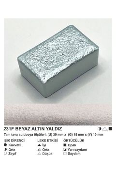 ŞemseArt No: 231F Beyaz Altın Yaldız Tam Tava Sulu Boya