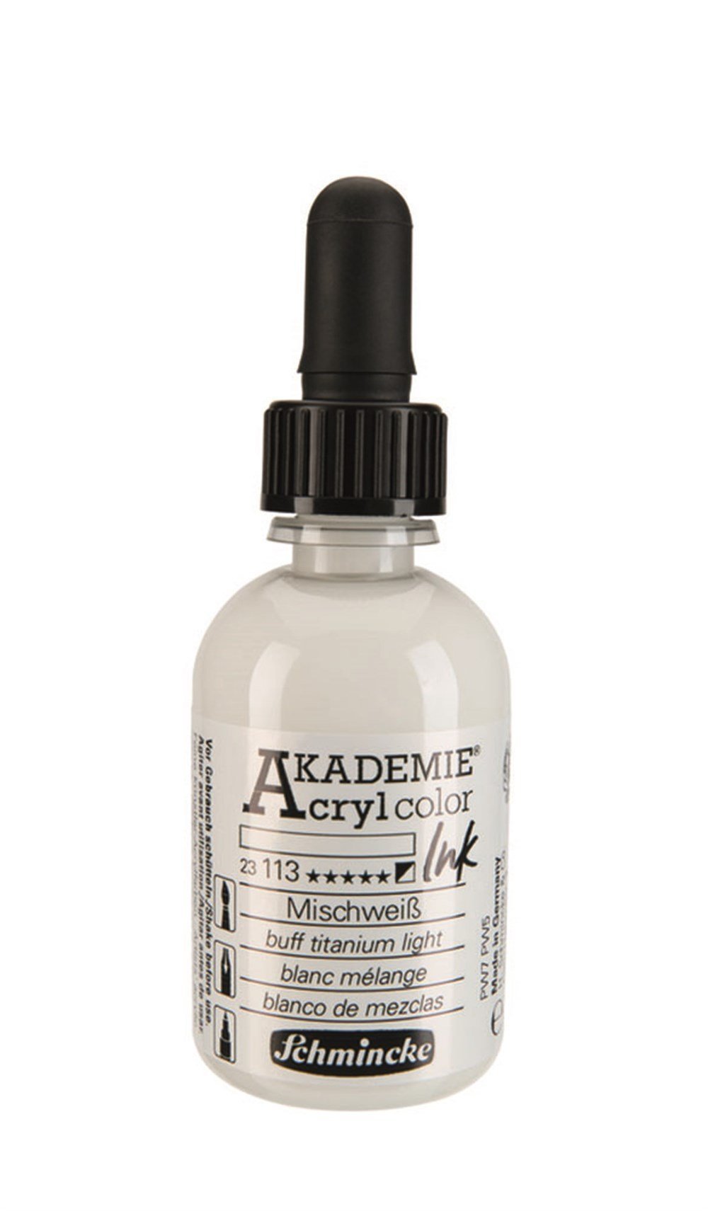 Schmincke Akademie acrylcolor Akrilik Mürekkep 50 ml 113 buff titanium light