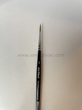 Da Vinci 36 Serisi Fırça No:3 Kolinsky Kızıl Samur Kılı Yuvarlak Sulu Boya Fırçası