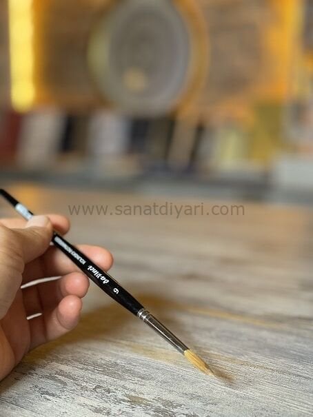 Da Vinci 36 Serisi Fırça No:6 Kolinsky Kızıl Samur Kılı Yuvarlak Sulu Boya Fırçası