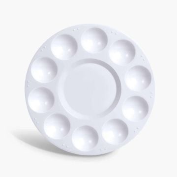 Gvn Art Plastik Yuvarlak Palet 10 Godeli 17cm F0071