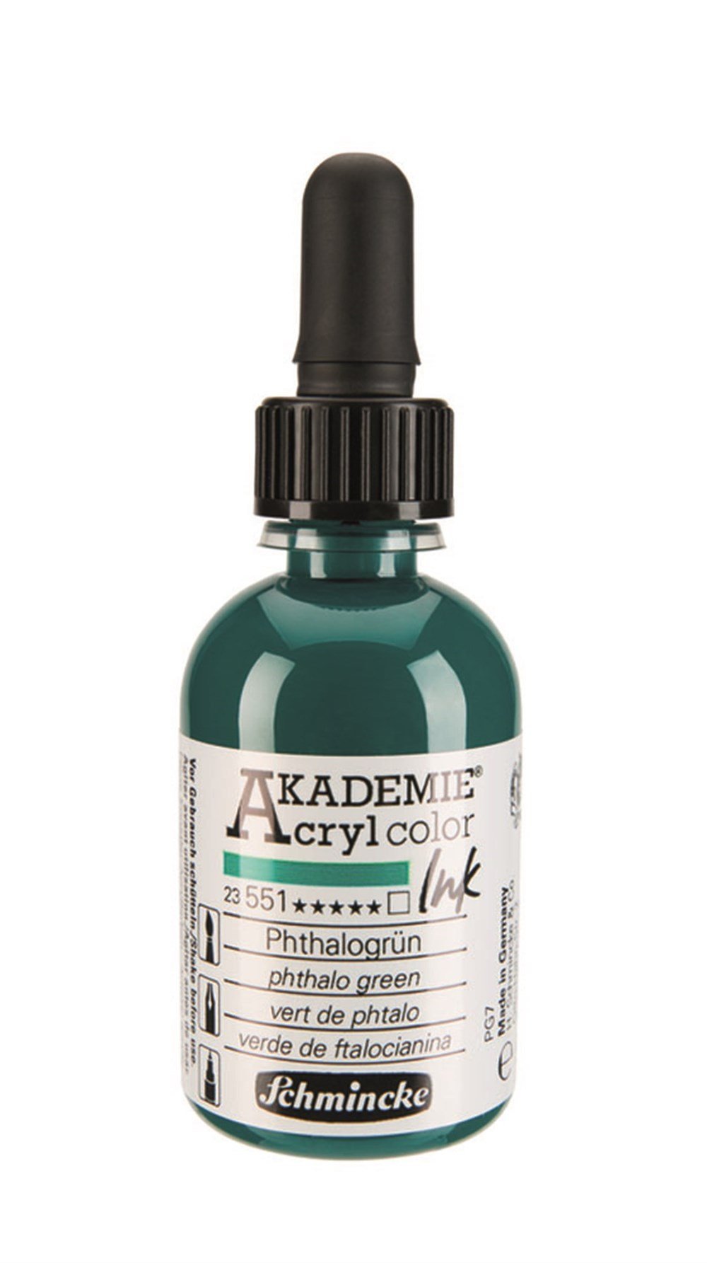 Schmincke Akademie acrylcolor Akrilik Mürekkep 50 ml 551 phthalo green