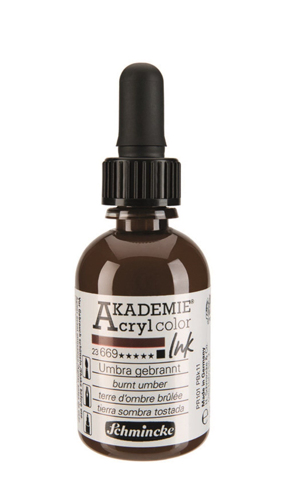 Schmincke Akademie acrylcolor Akrilik Mürekkep 50 ml 669 burnt umber