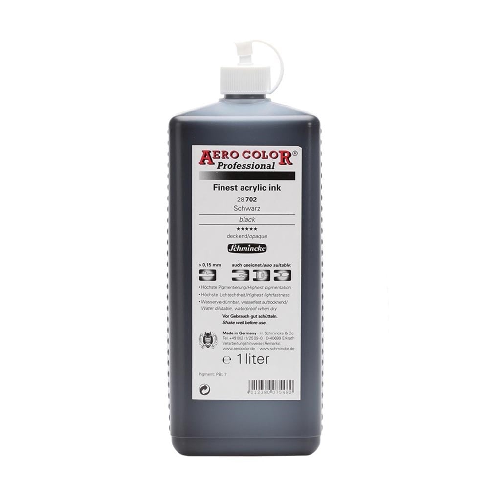 Schmincke Aerocolor Akrilik Mürekkep 1000 ml 702 Black