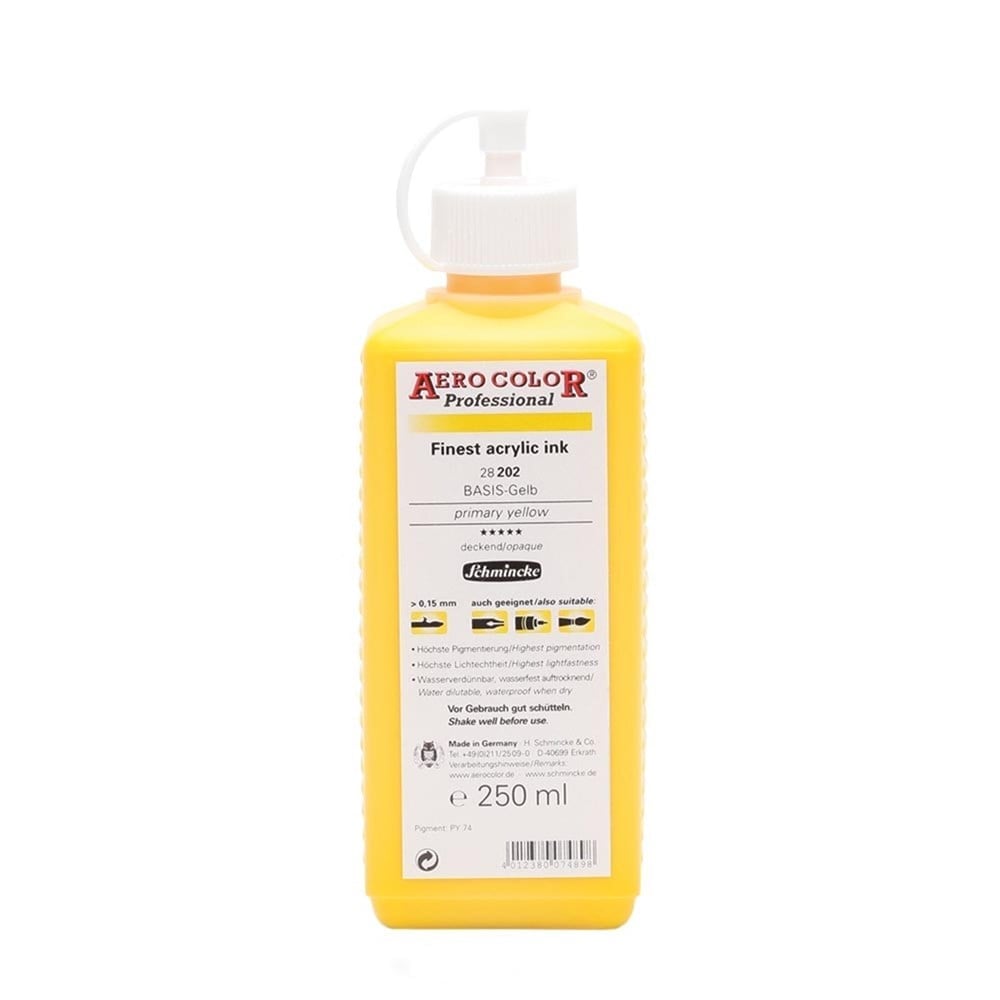 Schmincke Aerocolor Akrilik Mürekkep 250 ml 202 Primary Yellow