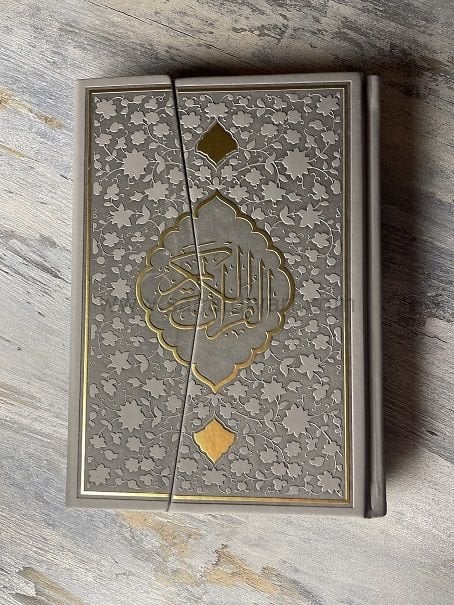 Hamit Aytaç Kuran 1456 Suni Deri Küçük Boy Gri