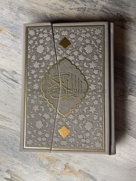 Hamit Aytaç Kuran 1456 Suni Deri Küçük Boy Gri