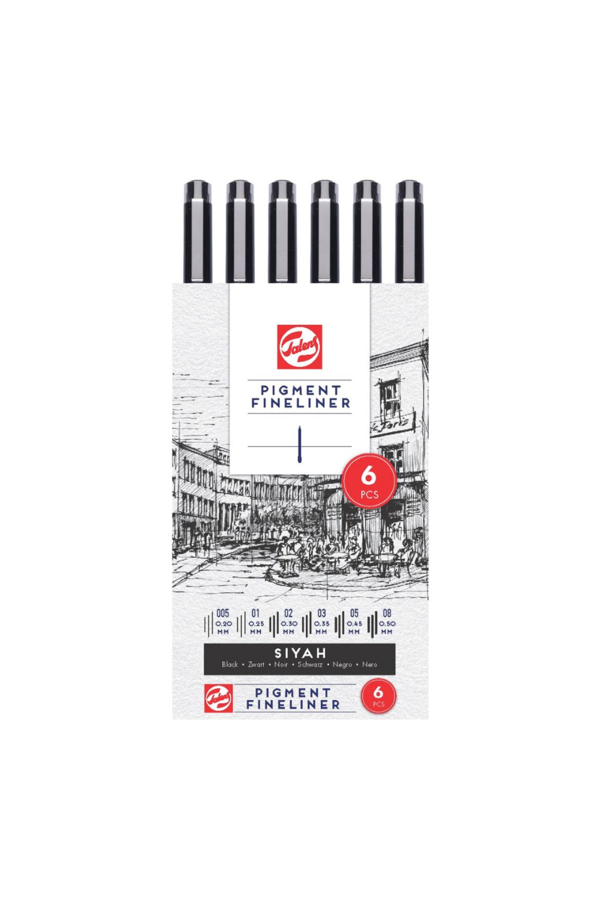 Talens Pigment Fineliner 6 Lı Set