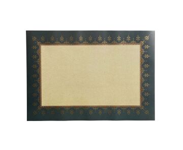 Tezhipli İçi Boş -39- Mat Kuşe Meşk Kağıdı Mohamad Badawi Alktifani 48x68 Cm Tıpkı Basım (KOYU YEŞİL - GOLD YALDIZ)