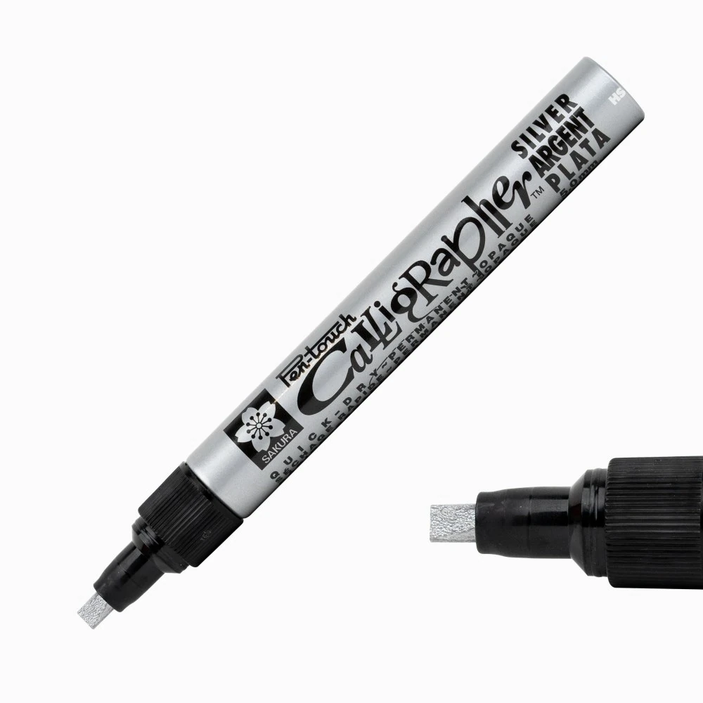 SAKURA PEN TOUCH KALİGRAFİ KALEMİ MEDIUM GÜMÜŞ 5.0 MM XPFK-C