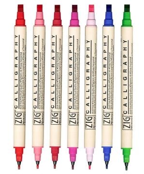 Zig Kaligrafi Kalemi MS 3400 Çift Uçlu 2 mm-5 mm 010 Pure Black