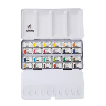 Schmincke Akademie Aquarell Metal Kutu Sulu Boya Seti 24 x Tam Tablet 75425