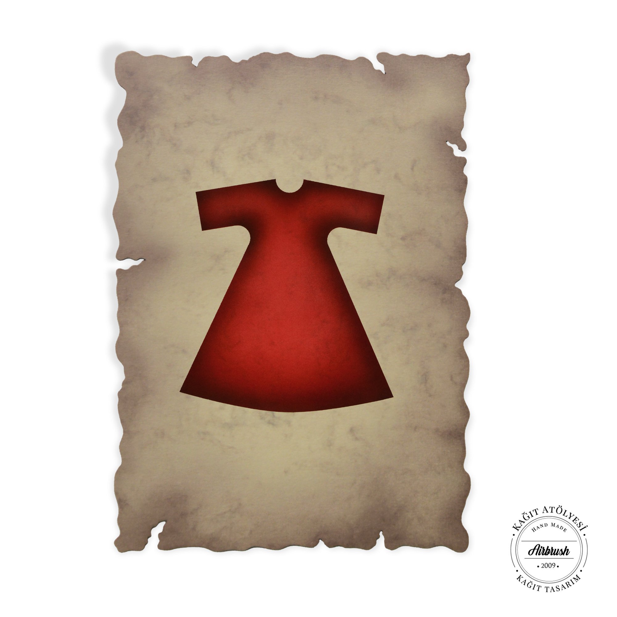 kağıt atölyesi 300 gr A6 kırmızı kaftanlı