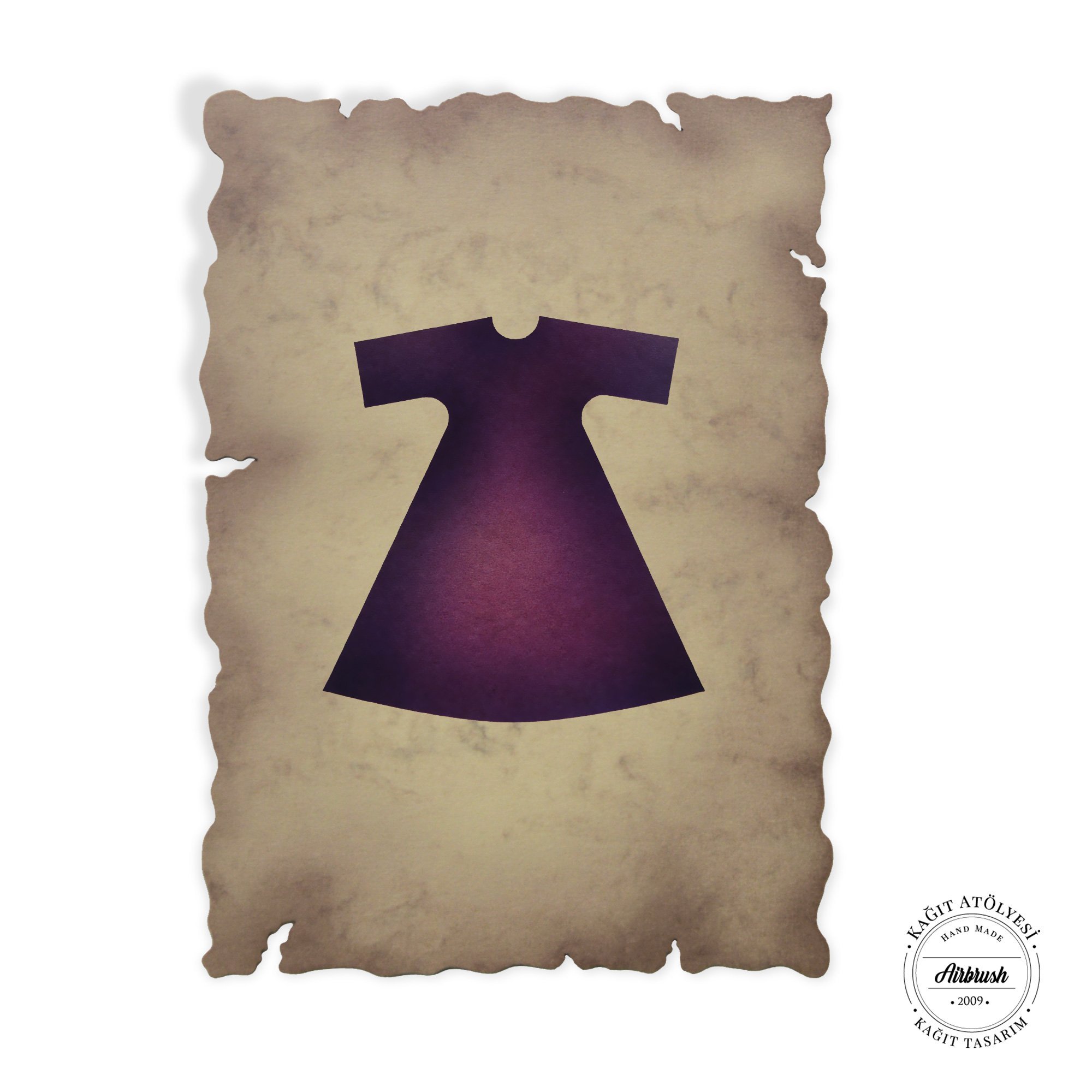 kağıt atölyesi 300 gr A6 mor kaftanlı