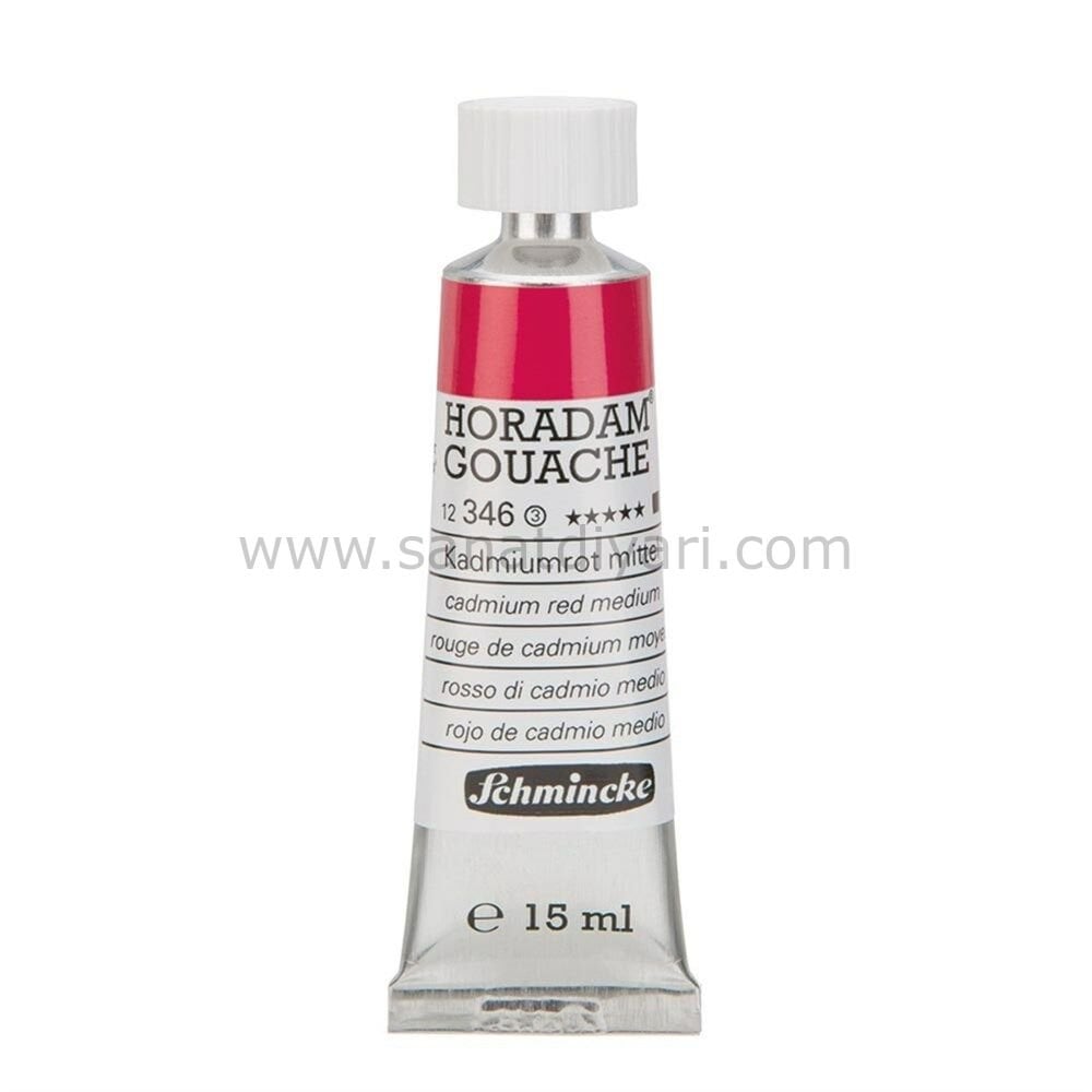 Schmincke 346 Cadmium Red Middle Horadam  Gouache Boya 15 ml Seri 3