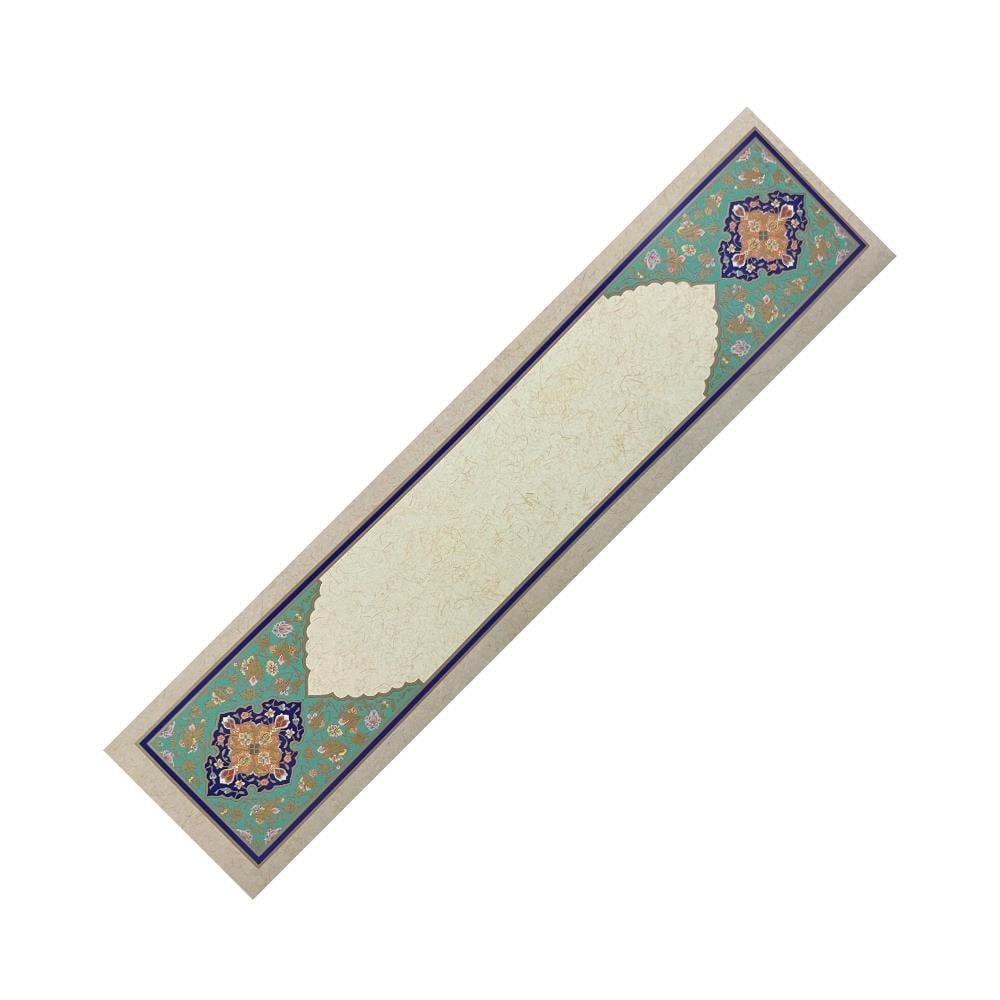 Tezhipli İçi Boş Mat Kuşe Mohamad Badawi Alktifani Kitap Ayracı 8,5x35 cm (Gold Yaldız - Ultramarin - Yeşil)