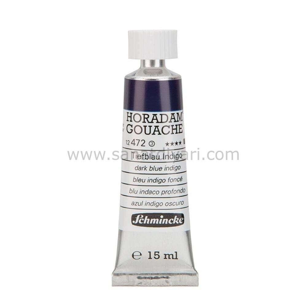 Schmincke 472 Dark Blue Indigo Horadam Gouache Boya 15 ml Seri 3