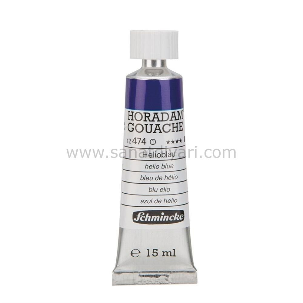 Schmincke 474 Helio Blue Horadam Gouache Boya 15 ml Seri 1