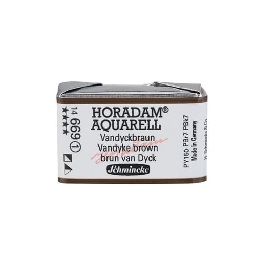 Schmincke Horadam Aquarell Artistik Sulu Boya Tam Tablet Seri 1 669 vandyke brown