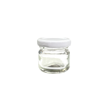 Hokka 30 cc Beyaz Kapak Yuvarlak (Cam Kavanoz)