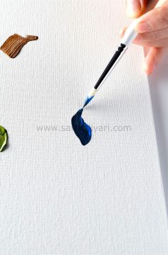 ROUBLOFF synthetic 1B12W No:5 Beyaz sentetik yuvarlak fırça-uzun saplı