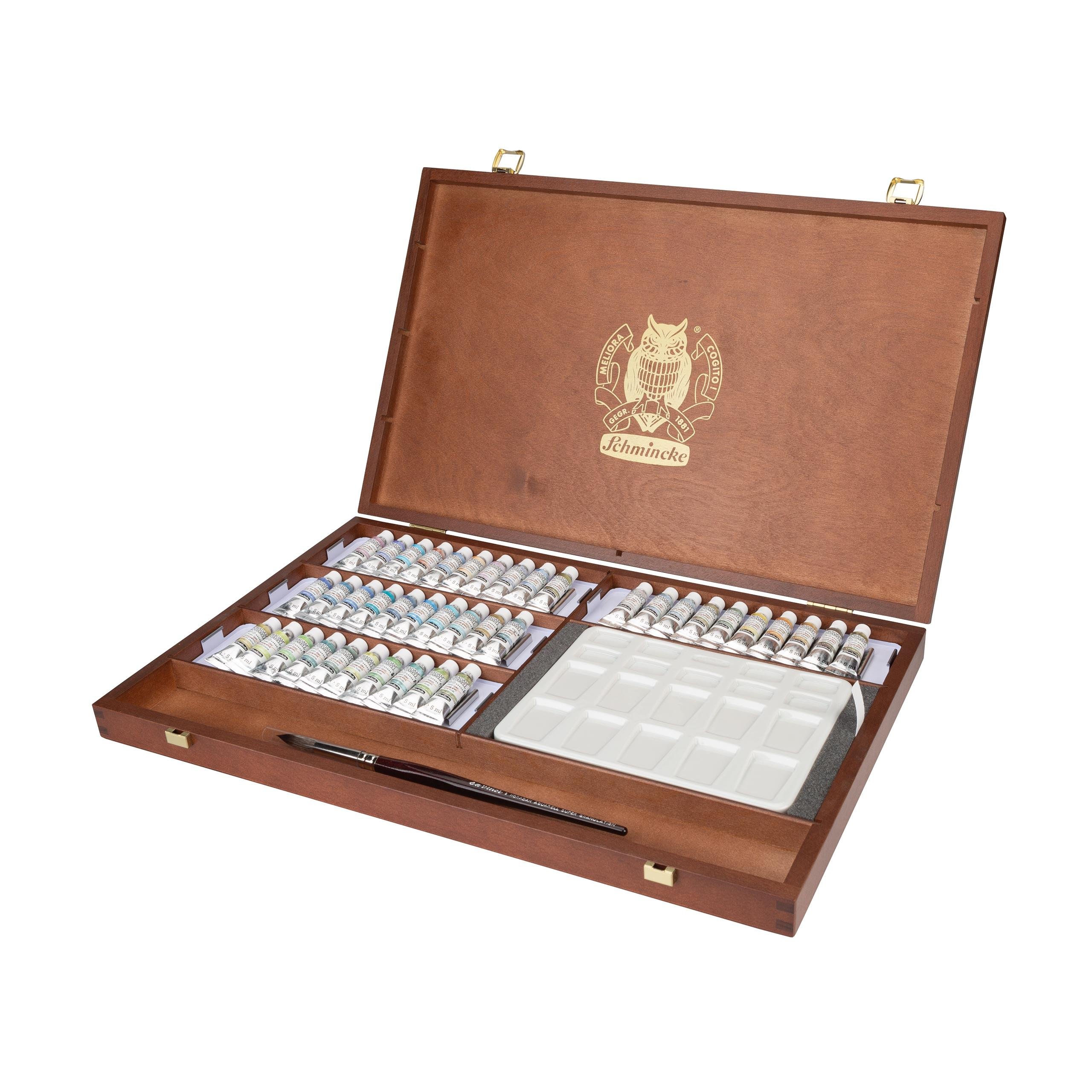 Schmincke Horadam Aquarell Super Granulation Ahşap Kutulu Sulu Boya Seti  40 x 5 ml 74644