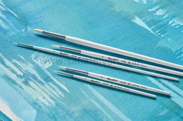 ROUBLOFF synthetic 1B12W No:8 Beyaz sentetik yuvarlak fırça-uzun saplı