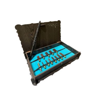 Yılan Ağacı Şaklı 3-4-5-6-7-8-9-10-11-12-13-15 + Tarama Uclu + İşlemeli Saplı + Kutulu El İşçiliği Kalem Seti