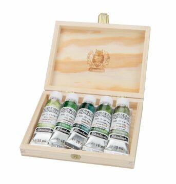 Schmincke Horadam Aquarell Ahşap Kutu Artist Sulu Boya Seti Super Granulation Forest Set  5 tüp x 15 ml 74851