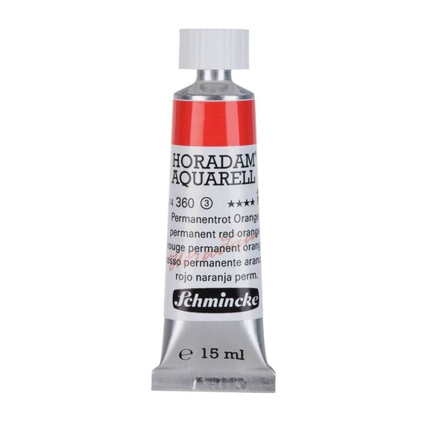 Schmincke Horadam Aquarell Artist Sulu Boya 15 ml Tüp Seri 3 360 Permanent Red Orange